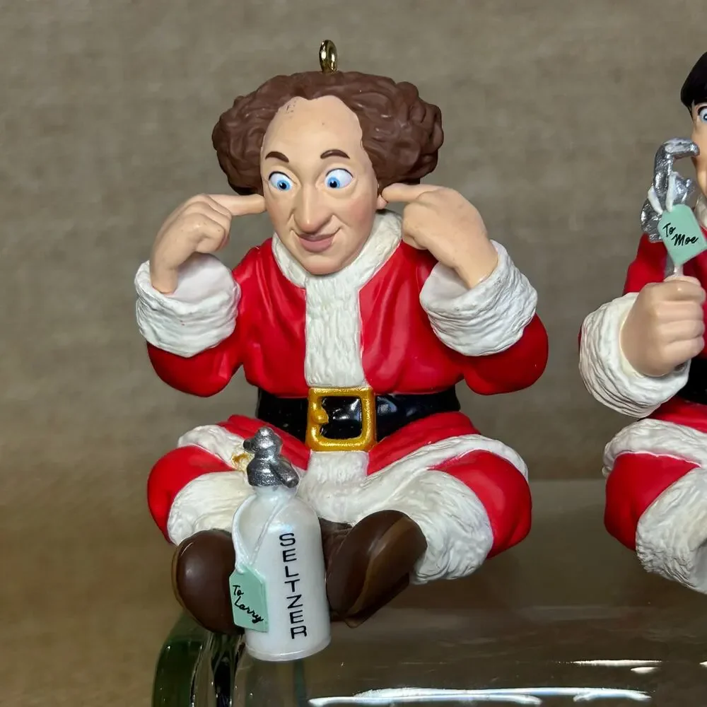 Hallmark Keepsake Three Stooges Wise Stooges Ornament Set of 3 w/ Box 2001